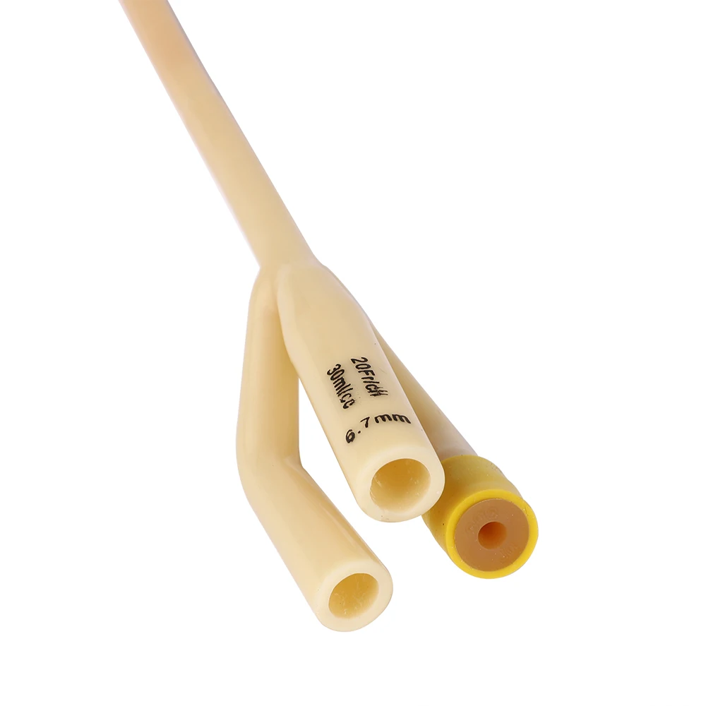 Durable Three-Way Latex Foley Catheter with Advanced Silicone Coating for Optimal Healthcare Performance