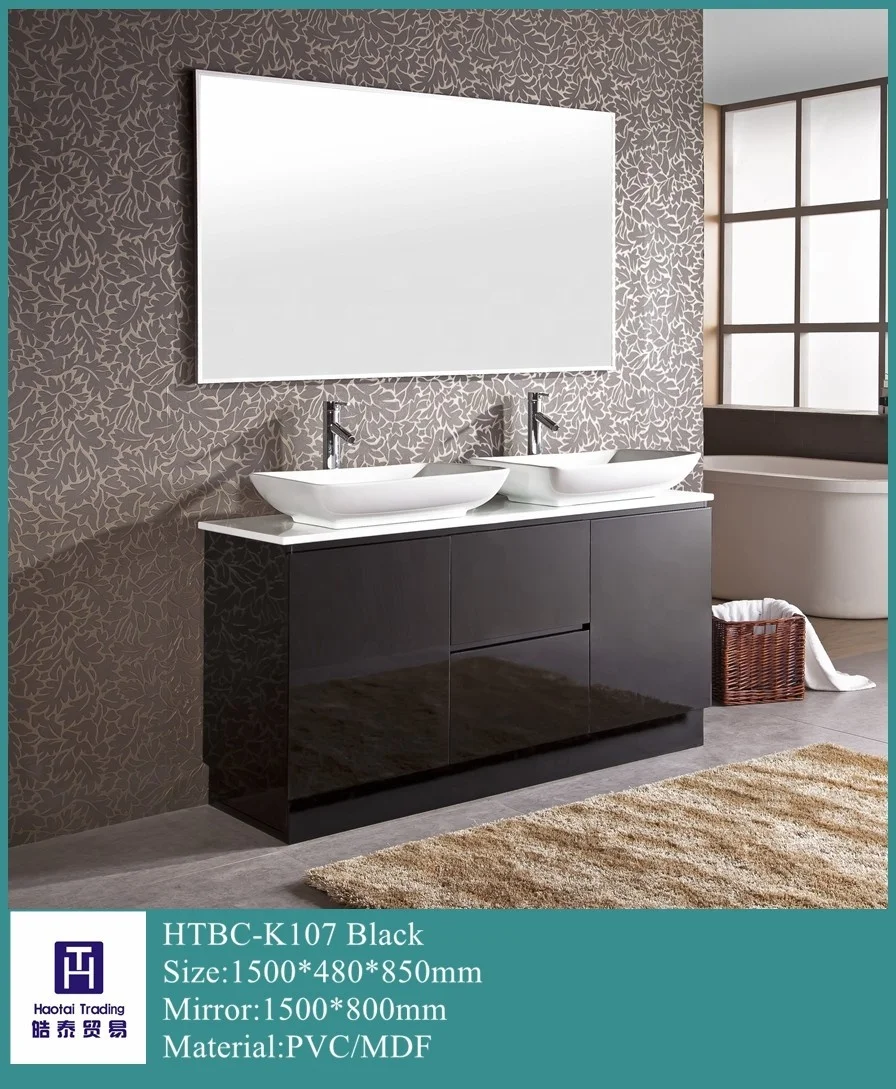 Modern Small Antique Bathroom Vanity Cabinet White Wood PVC Ceramic Countertop Mirror Wash Basin Floor Mounted Corner Design