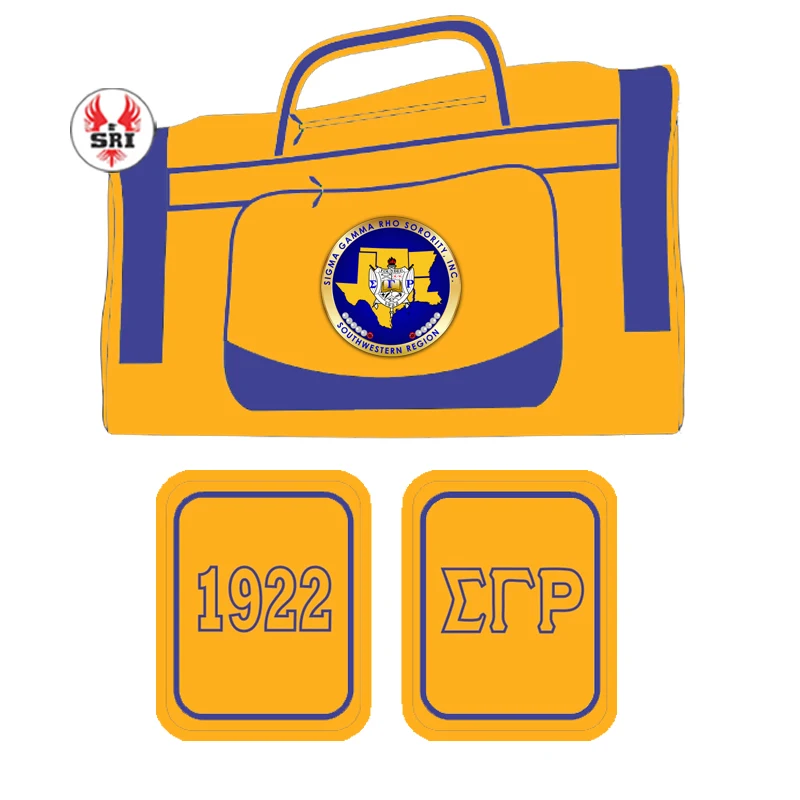 Sigma Gamma Rho Soror Embroidered Women Polyester Canvas Duffel Bag | SGRho Sorority Embroidery Ladies Custom Made Duffel Bag