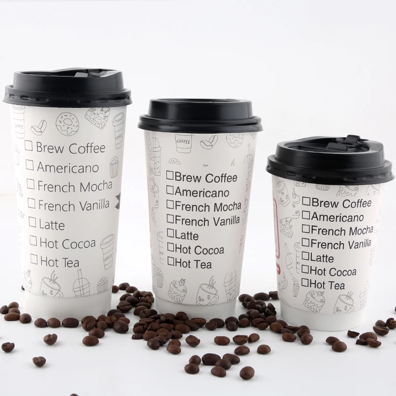 paper cups production equipment double wall wholesale single wall disposable with lid and sleeve tea coffee for cold drink