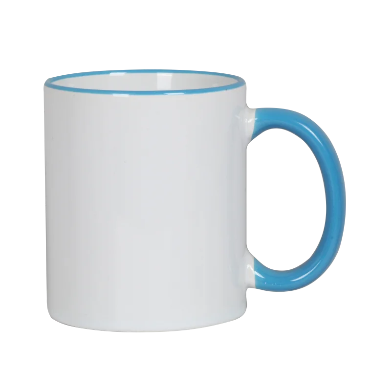 Wholesale Top Quality Ceramic Mug Color Handle Cup Custom Pattern White Blank Sublimation Coffee Mug