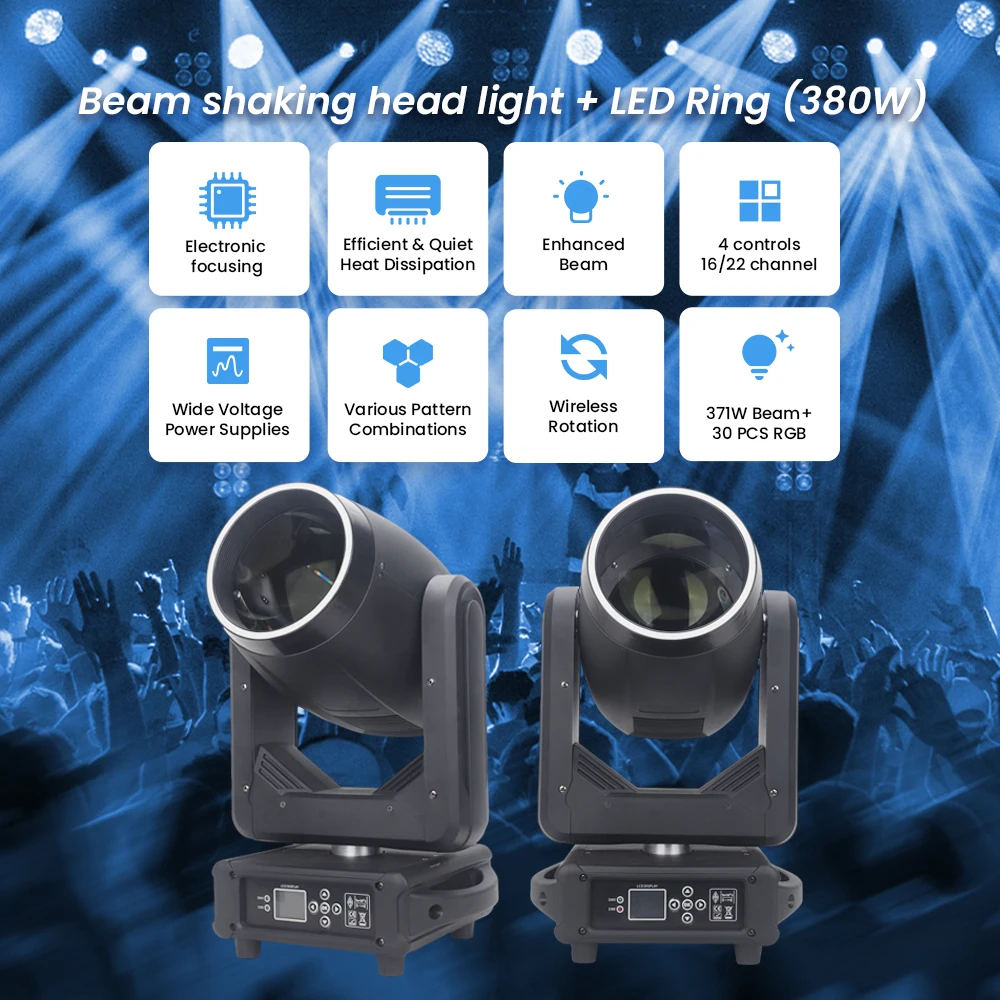 Dj Equipment Lyre Beam 380W 18r High Power Sharpy Light DMX512 Concert Events Stage Cabezas Movile Moving Head Light