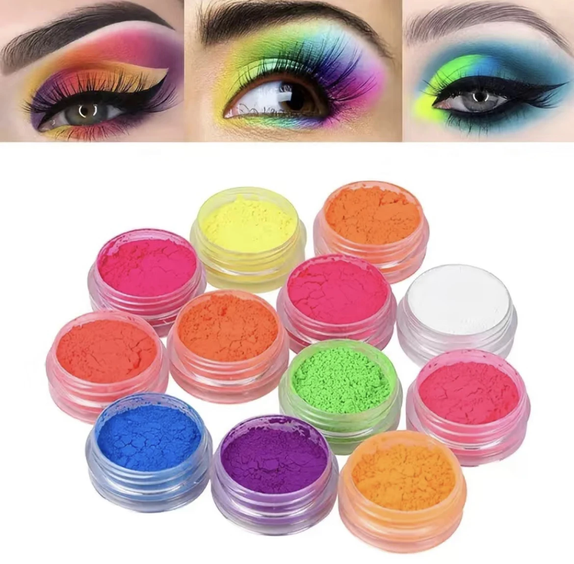 12 Color Super Bright Neon Pigment Nail Powder High Quality Fluorescent Nail Polish Minimum Order 1kg