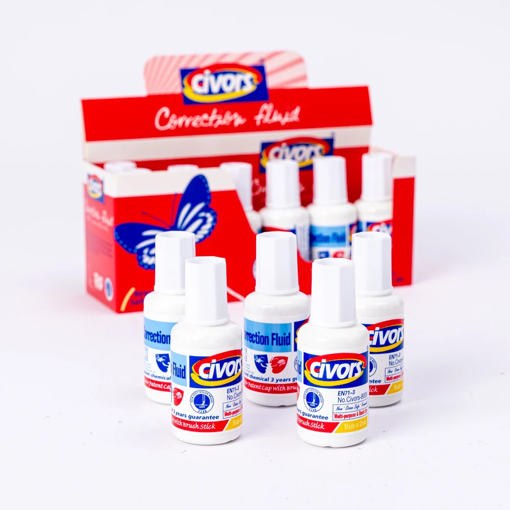 Metal Head Error Correction Pen Student Error Correction Pen Cute Square Bottle Quick Drying White Error Correction Pen