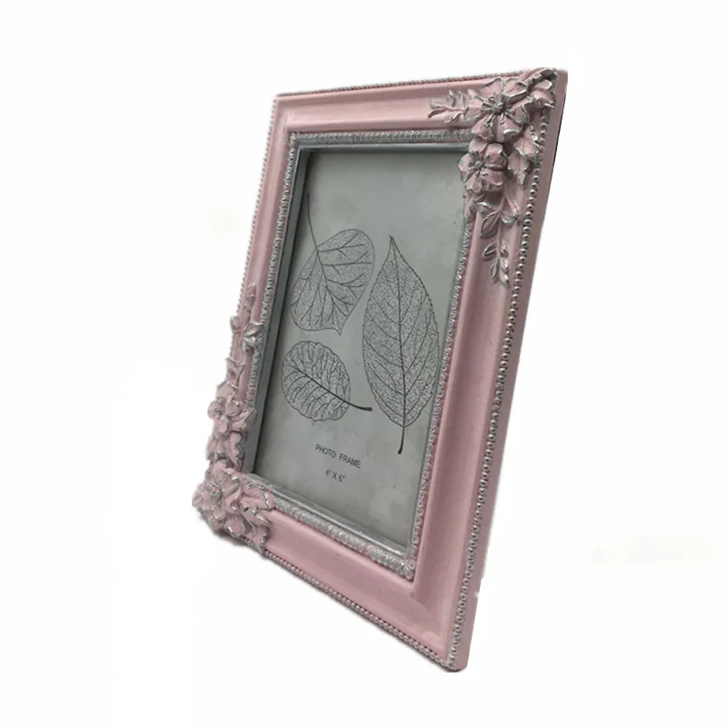 4X6 Romantic Pink Floral Wedding Photo Picture Frame