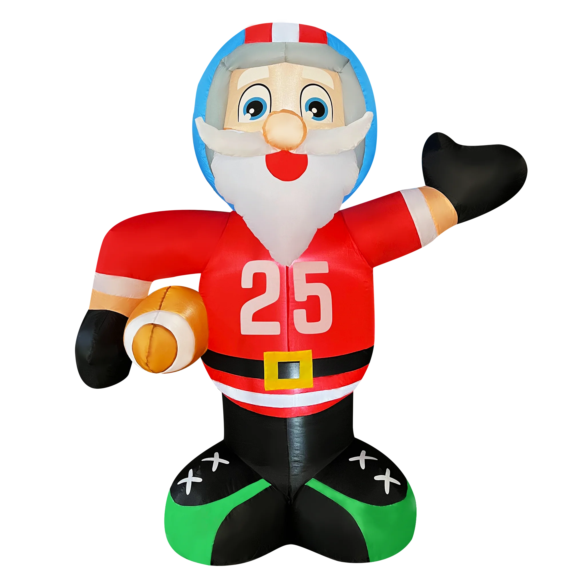 6 футов освещенные регби Санта Рождество надувной двор украшения надувные рождественские на открытом воздухе