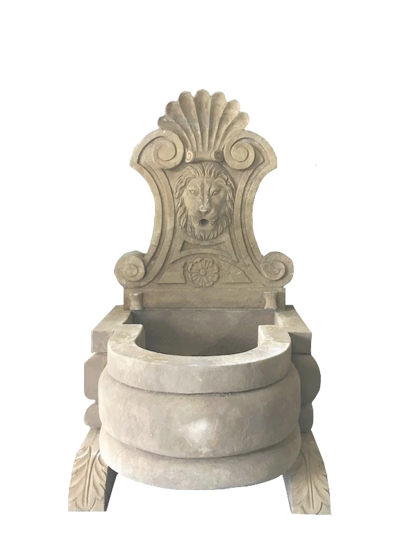 Hand-carved outdoor wall fountain waterfalls wall-type natural stone marble beauty figure fountain