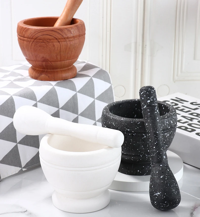 Syh395 Manual Garlic Pounder Herb Spice Mixing Grinding Crusher Bowl Pounding Medicine Jar Kitchen Pestle Grinder