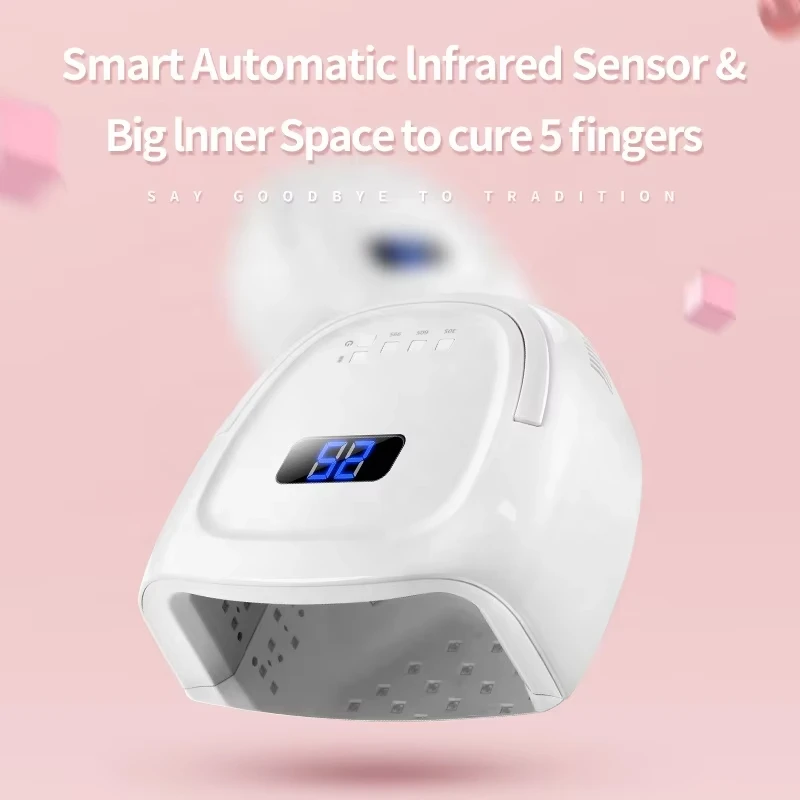 WW524 New Design High Power 60W Fast Curing Cordless Pink LED Lamp Professional Nail Dryer UV Led Lamp Rechargeable Nail Lamp