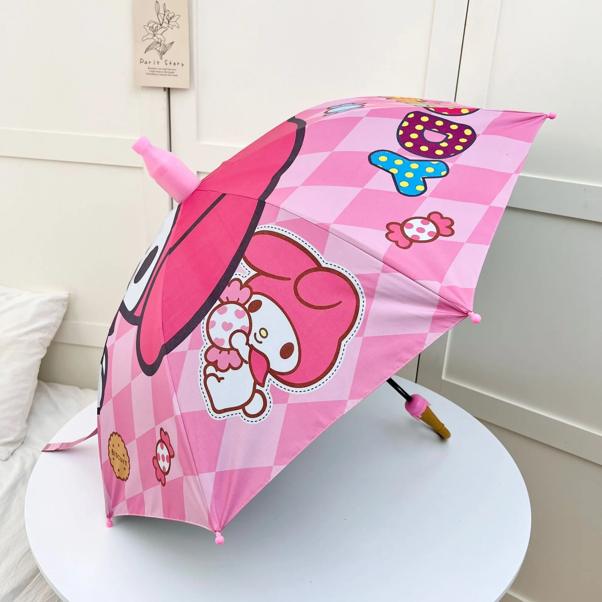 Botu New Arrivals Kids Umbrella Foldable Popular Cartoon Character Kt Melody Folding Sun Rain Dual Purpose Sunscreen Umbrella