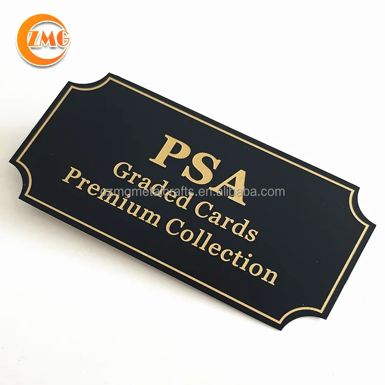 Best selling high quality irregular shape custom logo printed matte black metal plates