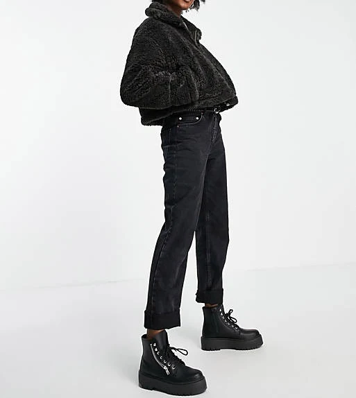 New arrivals women  zip through borg jacket
