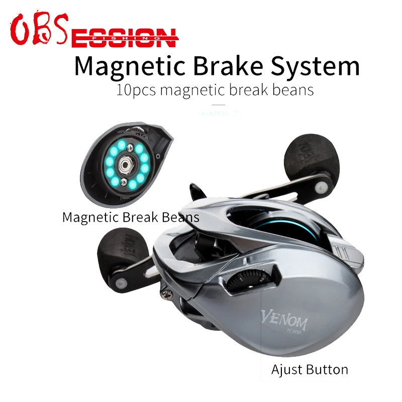 8.1:1 Good quality  Magnetic Break Fishing Reels Carbon Washer Drag 8kg Baitcasting Fishing Reel Wholesale  and OEM orders