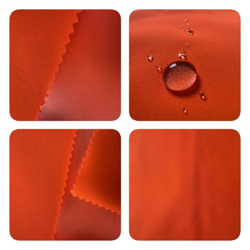 PW10/E7UN5 Poly Pongee 75D mechanical stretch 2/1 Twill fabric with DWR laminated PU membrane waterproof fabric for raincoat