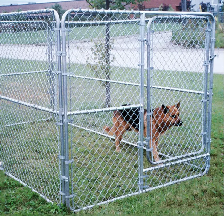 Outdoor Galvanized Cyclone Wire Mesh Dog Kennels 6ft Friendly Cage House Playpen