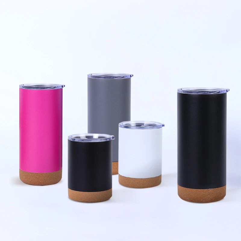EcoFriendly стильная пробковая Нижняя дорожная кофейная кружка из нержавеющей стали с двойной стенкой вакуумный изолированный стакан для горячих холодных напитков