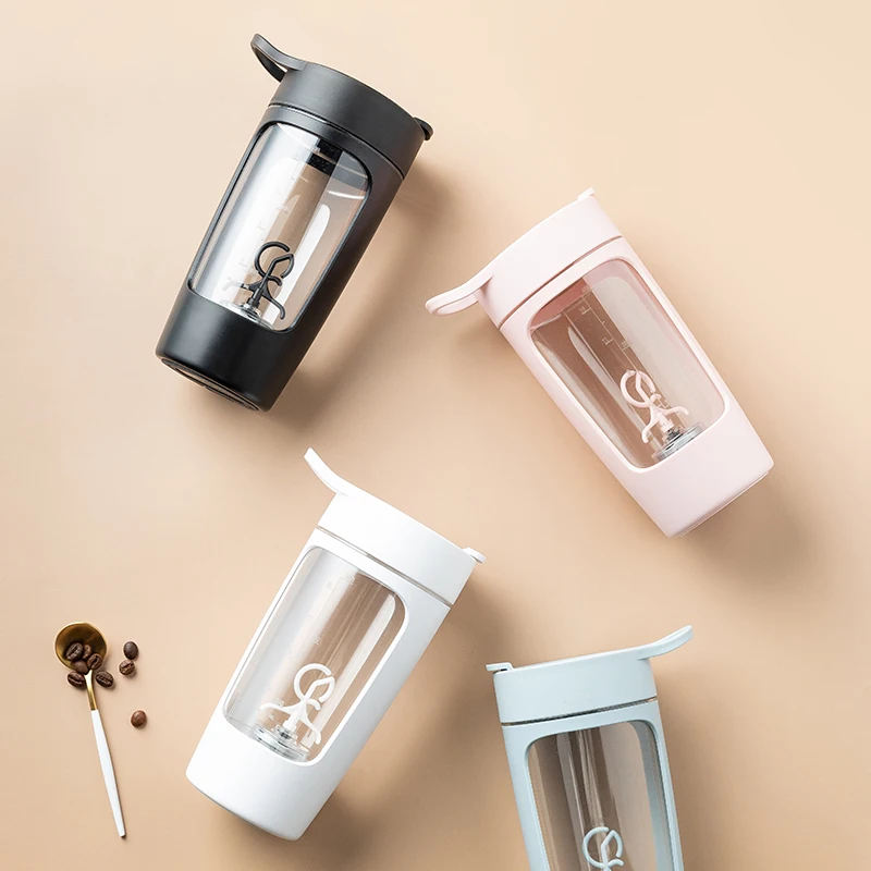 650ML Portable Electric Protein Shaker Bottle Whey Protein Powder Mixing Bottle Sports Fitness Outdoor Travel Carrying Bottle