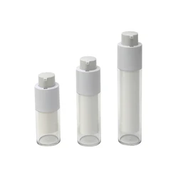 Offering 15ml 30ml 50ml White  Color Up-down Top and Bottom Twist Up Plastic Cosmetic Airless Pump Bottle