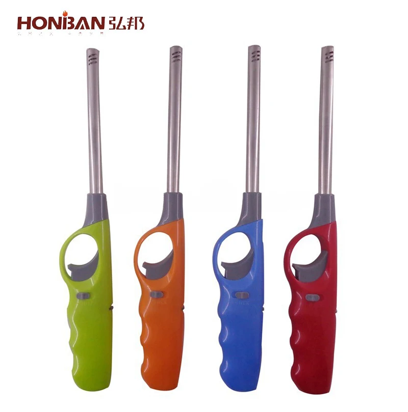 Электронная цветная Гибкая ветрозащитная газовая зажигалка для барбекю