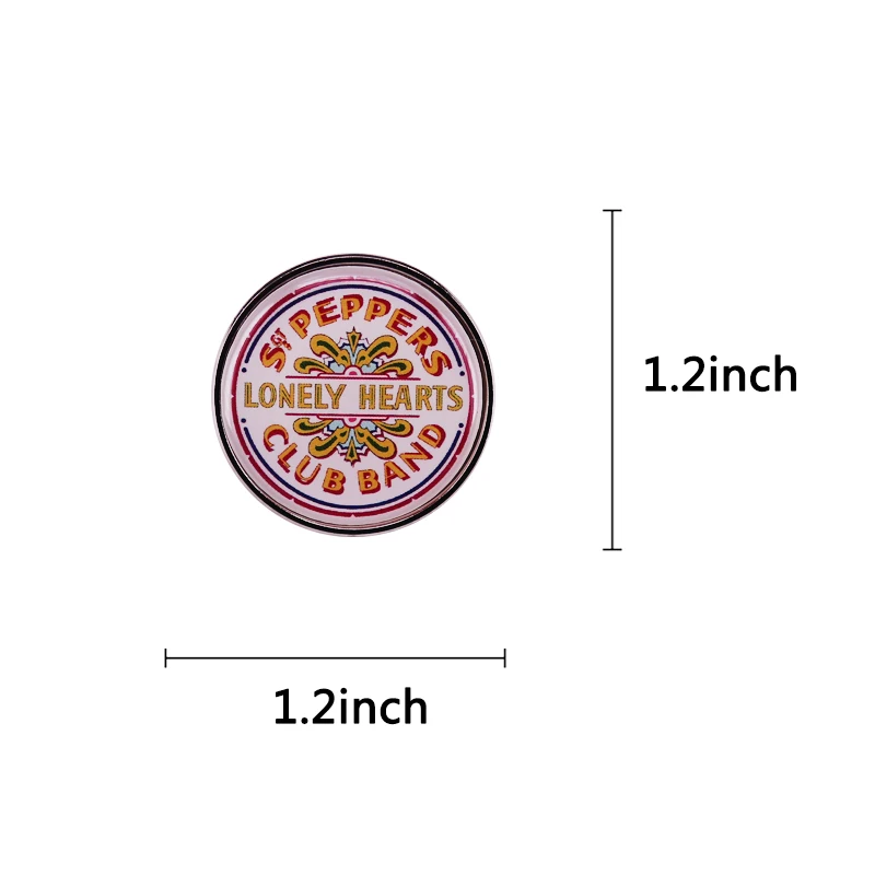 The Beatleees 1967 Eighth Studio Album  SGT Peppers Lonely Hearts Club Band Logo Enamel Pin Button Badge