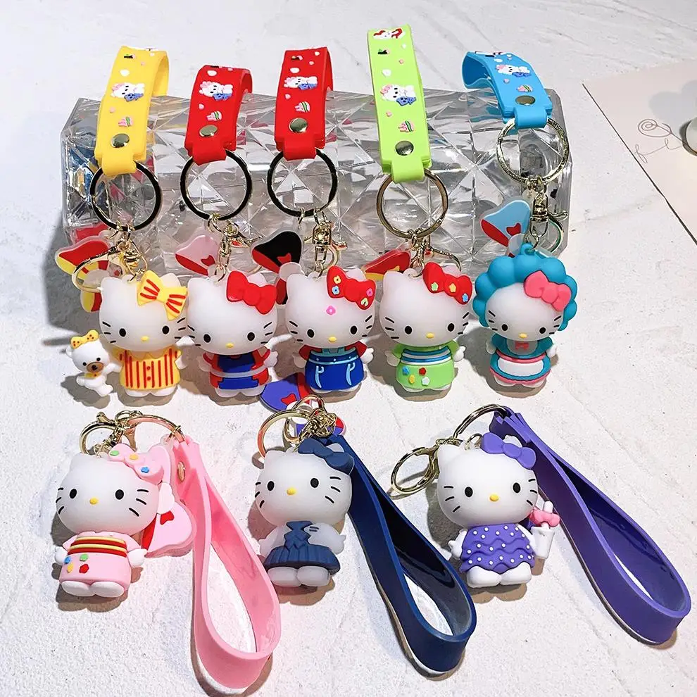 Super Cute Cartoon HK Kt Doll Keychain Pendant Fashion Couple Bag Car Key Chain