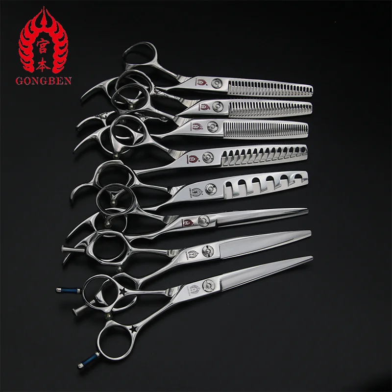 GONG BEN 6 inch Japan440C steel brand new Stainless steel Salon professional hair cutting thin barber scissors set
