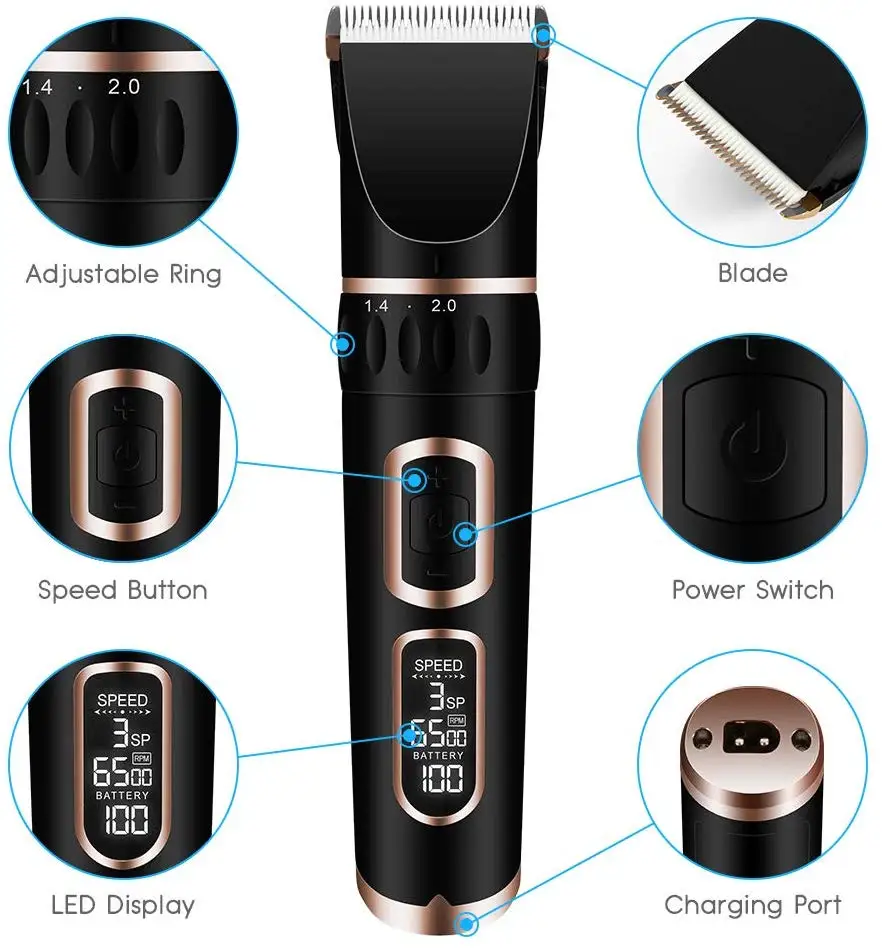 1/6 водонепроницаемый триммер для домашних животных Usb-машинка стрижки беспроводной Перезаряжаемый груминга собак