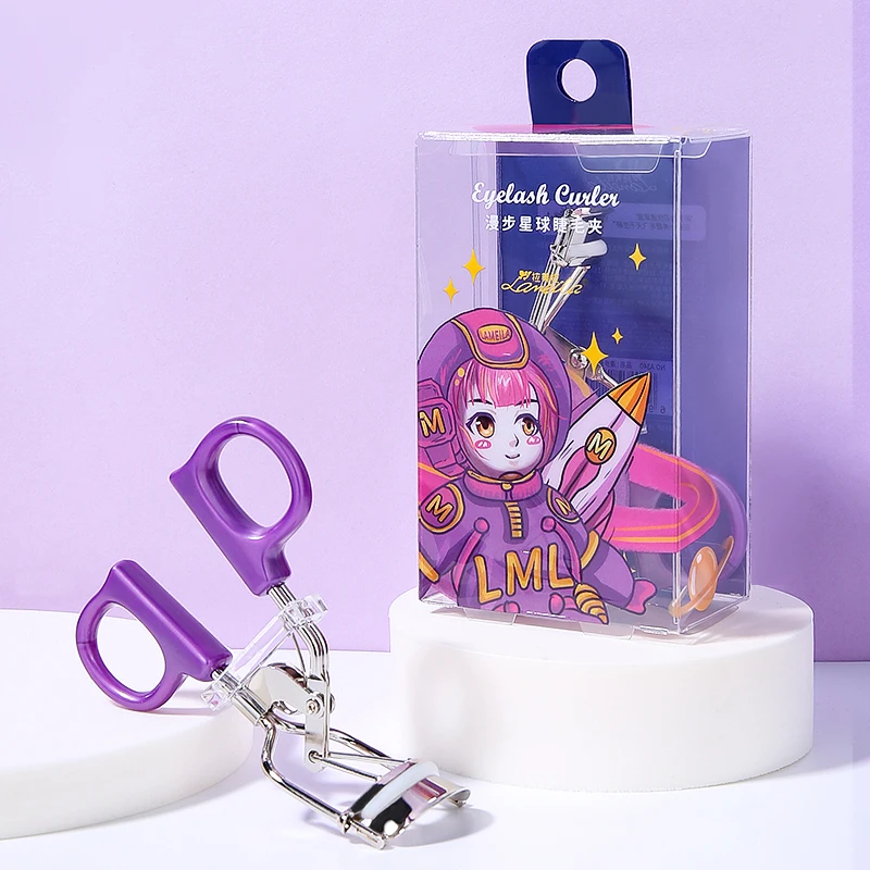 Private Label Fashional Sunflower Curling Eyelash Beauty Tools Handle Eyelash Curl Purple Stainless Steel Eyelash Curler A340