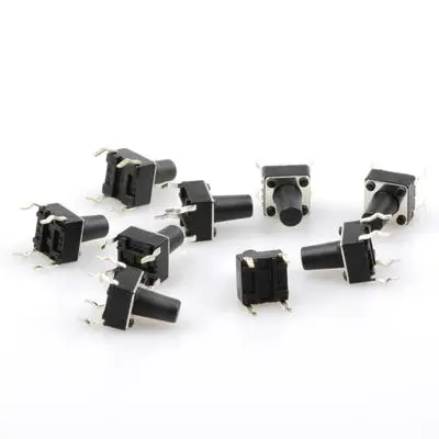 100pcs / 10 models 6*6 Light micro touch Switch sets Push Button Switch Kit , Height: 4.3MM - 13MM DIP 4Pin 6x6 Keys Tact ON/OFF