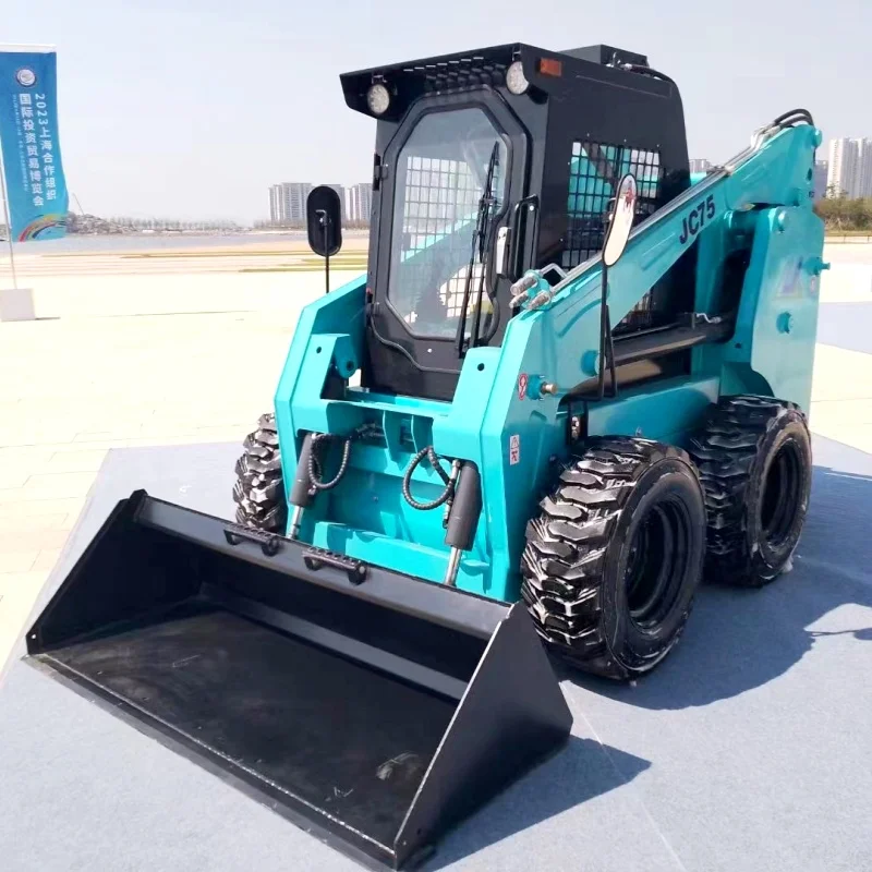 CE EPA high quality 4WD mini skid steer track loader with  crawler small skid steer loader with 4in1 bucket attachment for sale