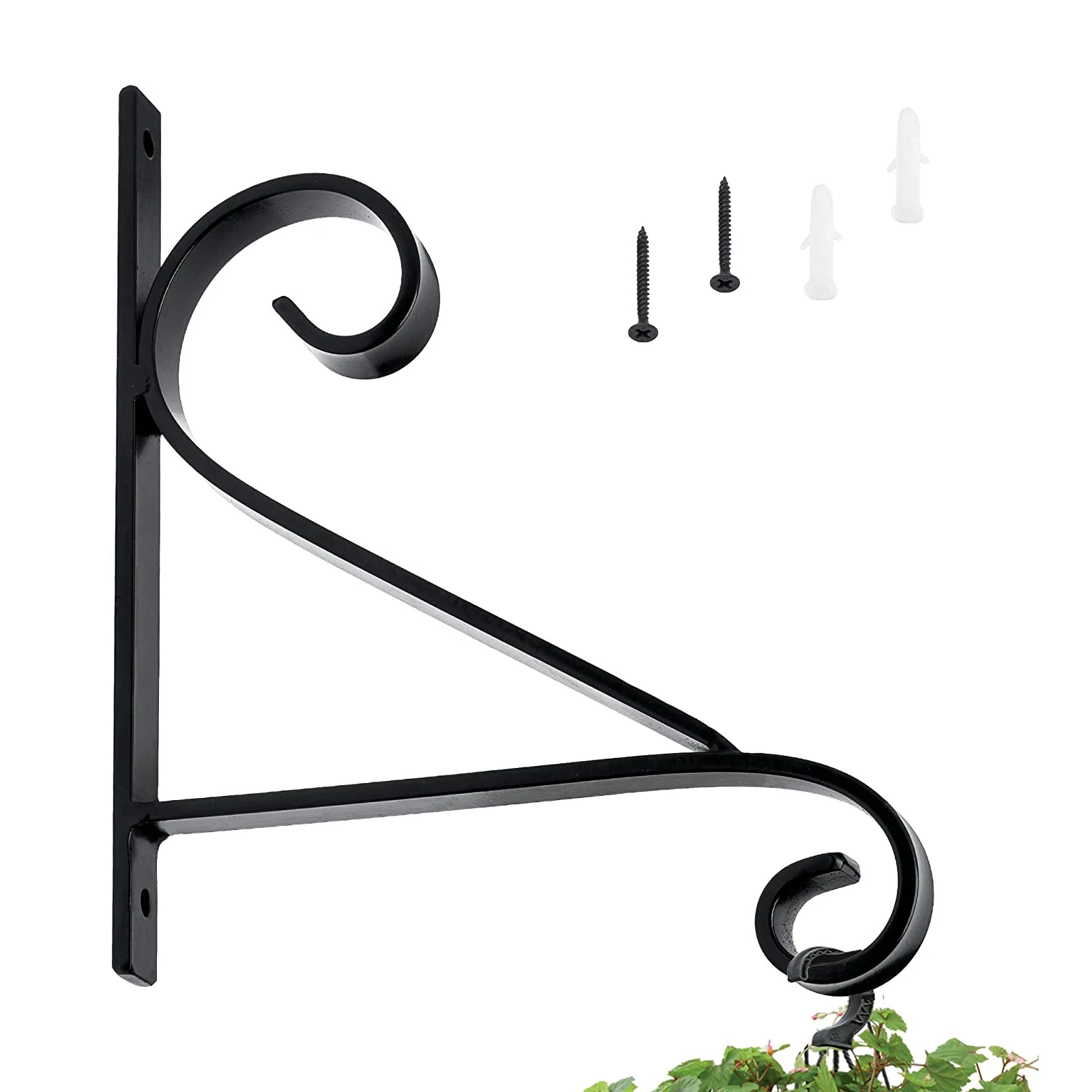 New Design Iron Wall Hooks Decorative Bracket Metal Curved Plant Hanger Hooks Indoor/Outdoor Use for Hanging Bird Feeders