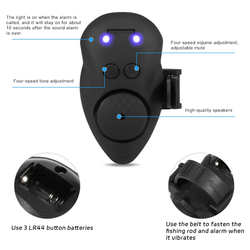 ORJD Soft Rubber Fishing Alert Device Sensitivity Fish Strike Alarms Multiple Scenes