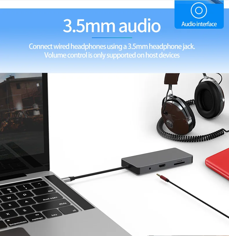 10 портов Тип C хаб Rj45 Hdtv Vga Pd Usb-концентратор адаптер в 1 Usb-C концентратор для Macbook