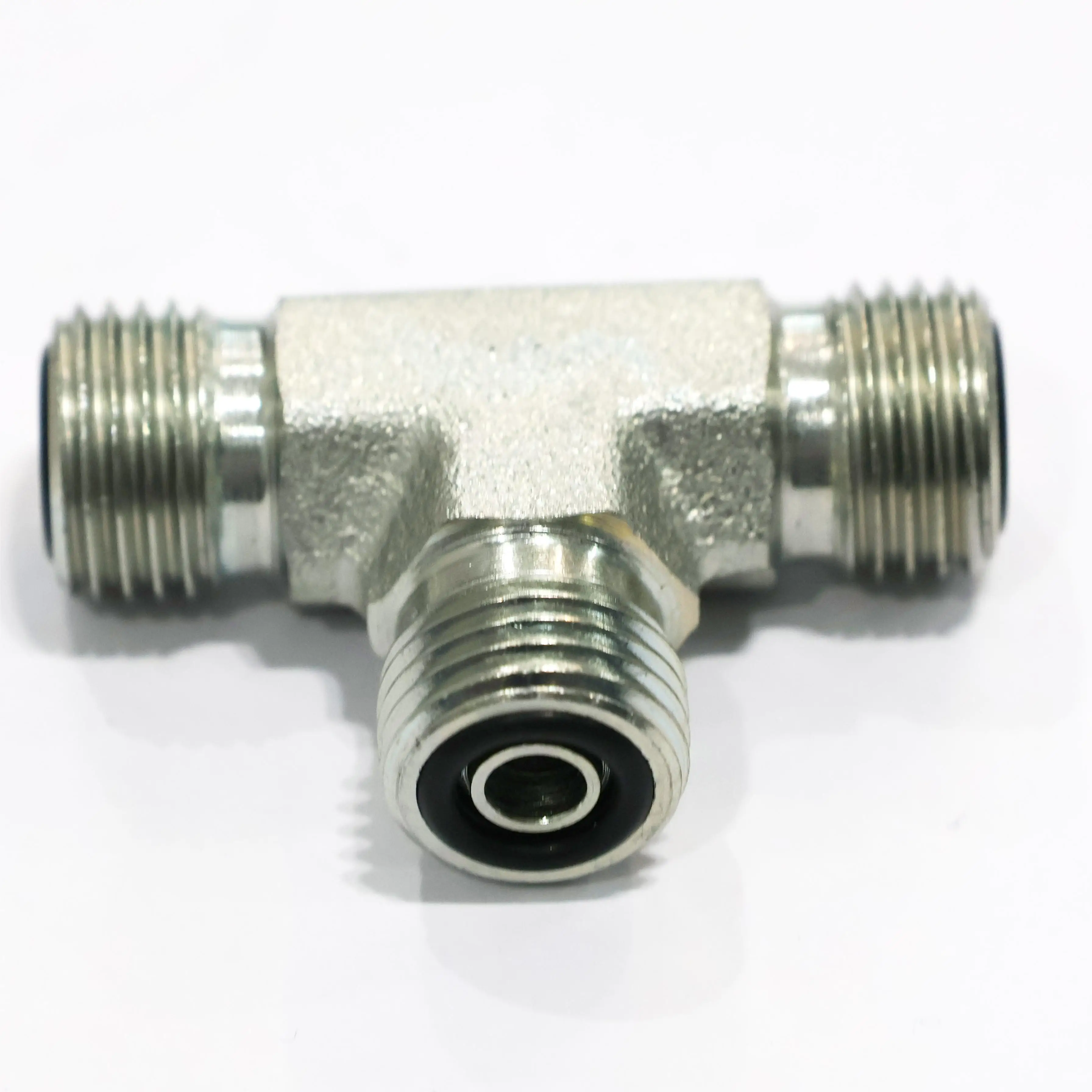 SAE carbon steel hydraulic compression connector adapter Male O-ring face seal ORFS Tee nipple FS6803 hydraulic fitting Adapt