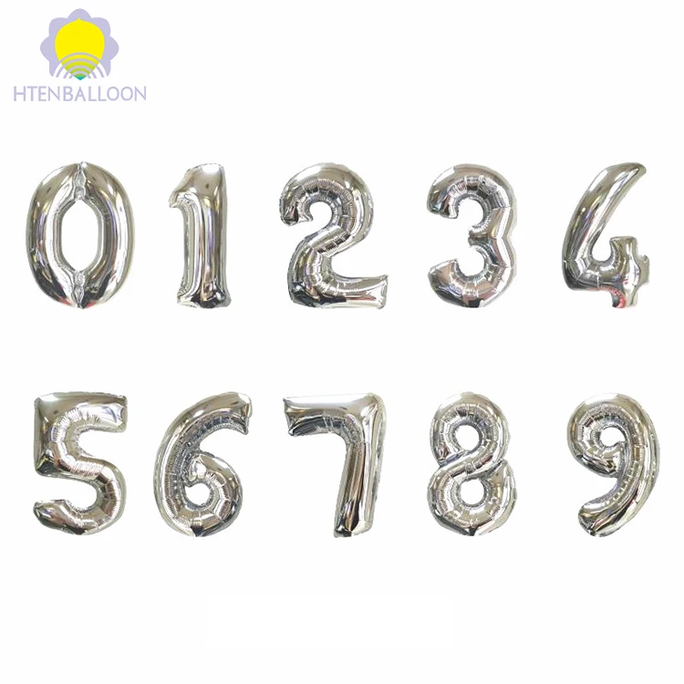 40inch Party Supplies Happy Birthday Balloons Large 0-9 Gold&silver Foil Number Balloon