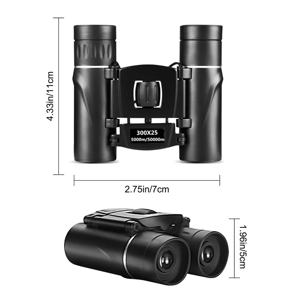 300x25 binoculars, portable, foldable, low-light night vision, high-definition, and high-power outdoor use