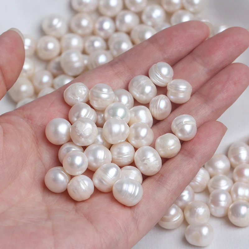 Wholesale 10-11mm Natural Freshwater Pearl Potato Shape Pearl Beads Loose Pearls Without Holes 100g/bag