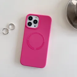 Original Genuine Magnetic Liquid Silicone Phone Case For iPhone 11 12 13 Pro Max 14 Plus Wireless Charger Safe Cover Accessories