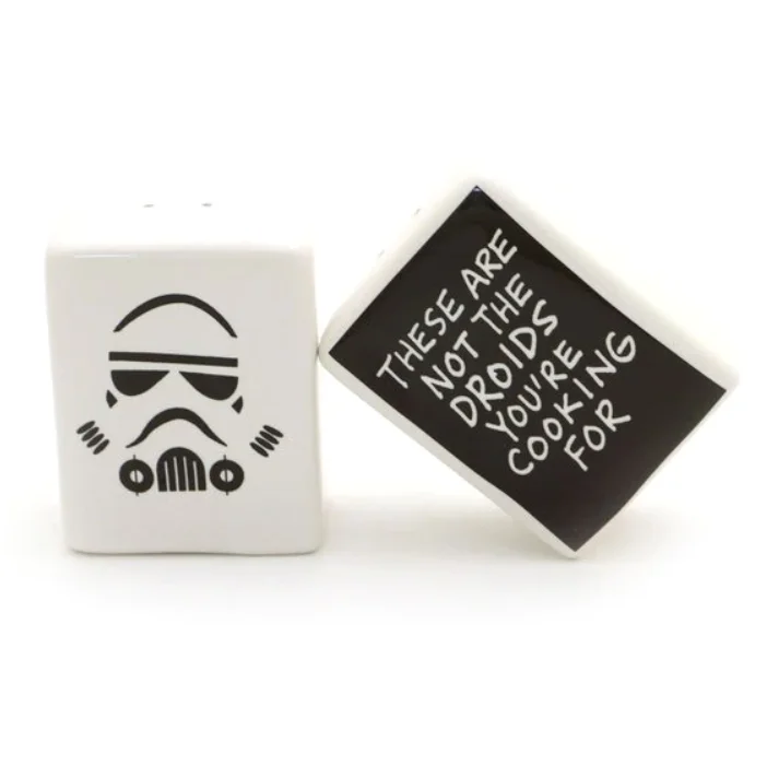 Handcrafts White Square Pair salt and pepper set ceramic with custom logo