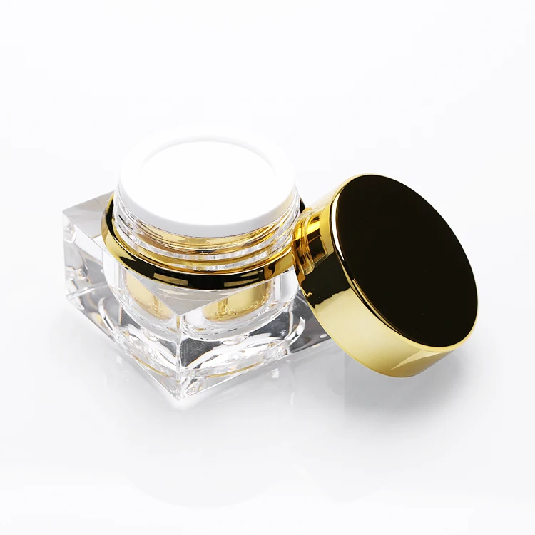 New Products Skin Care Face Cream Container Acrylic Cosmetic Jar Square 5g 10g 15g 30g 50g 15ml 30ml 50ml 80ml 100ml Plastic