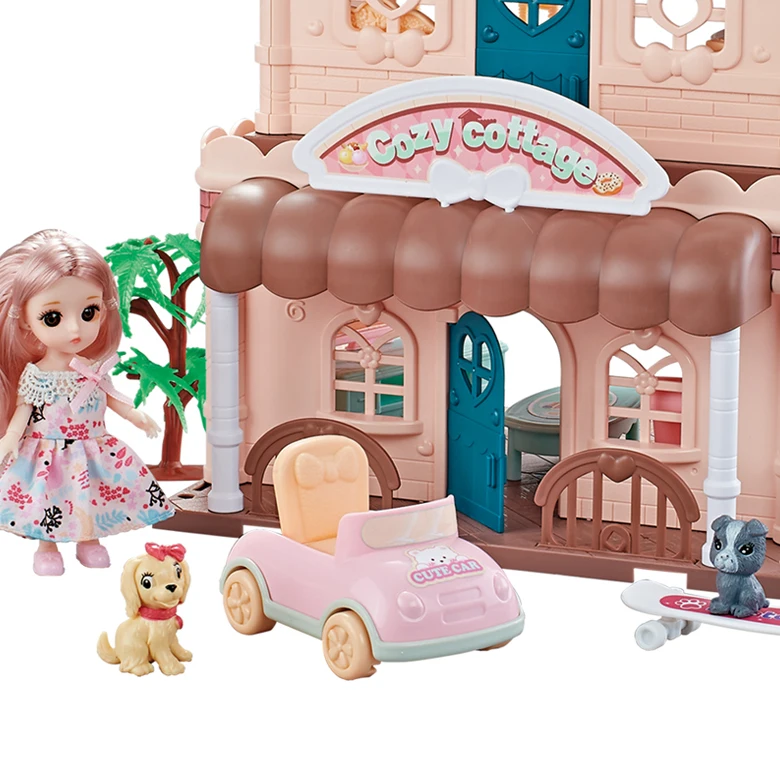 High Quality Diy Dollhouse Miniatures Furniture Small Doll House With Light