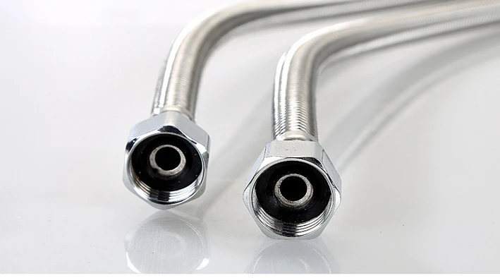 304 stainless steel braided hose water heater toilet inlet pipe single cold water faucet double-headed 1/2 metal steel wire pipe
