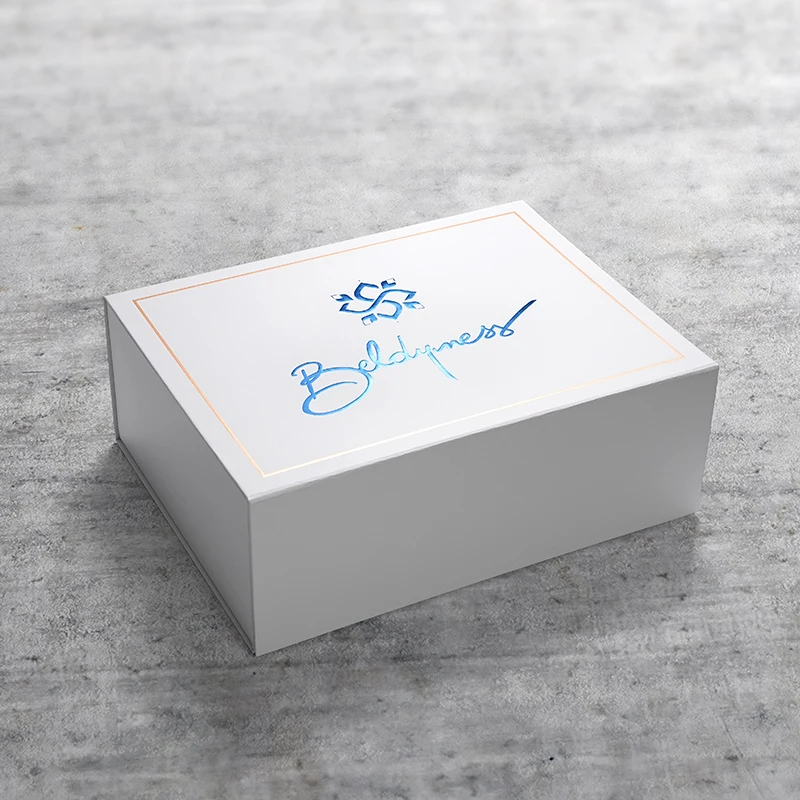 Customized Logo Luxury Folding Box Recycled Cardboard Paper Jewelry  Packing Collapsible Magnet Closed Gift Box Matt Lamination