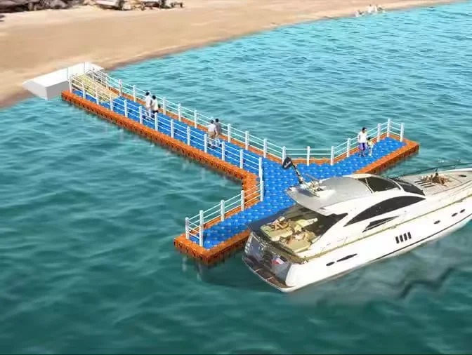 Marine Durable floating pontoon dock in different shape float cube bridge swimming pool