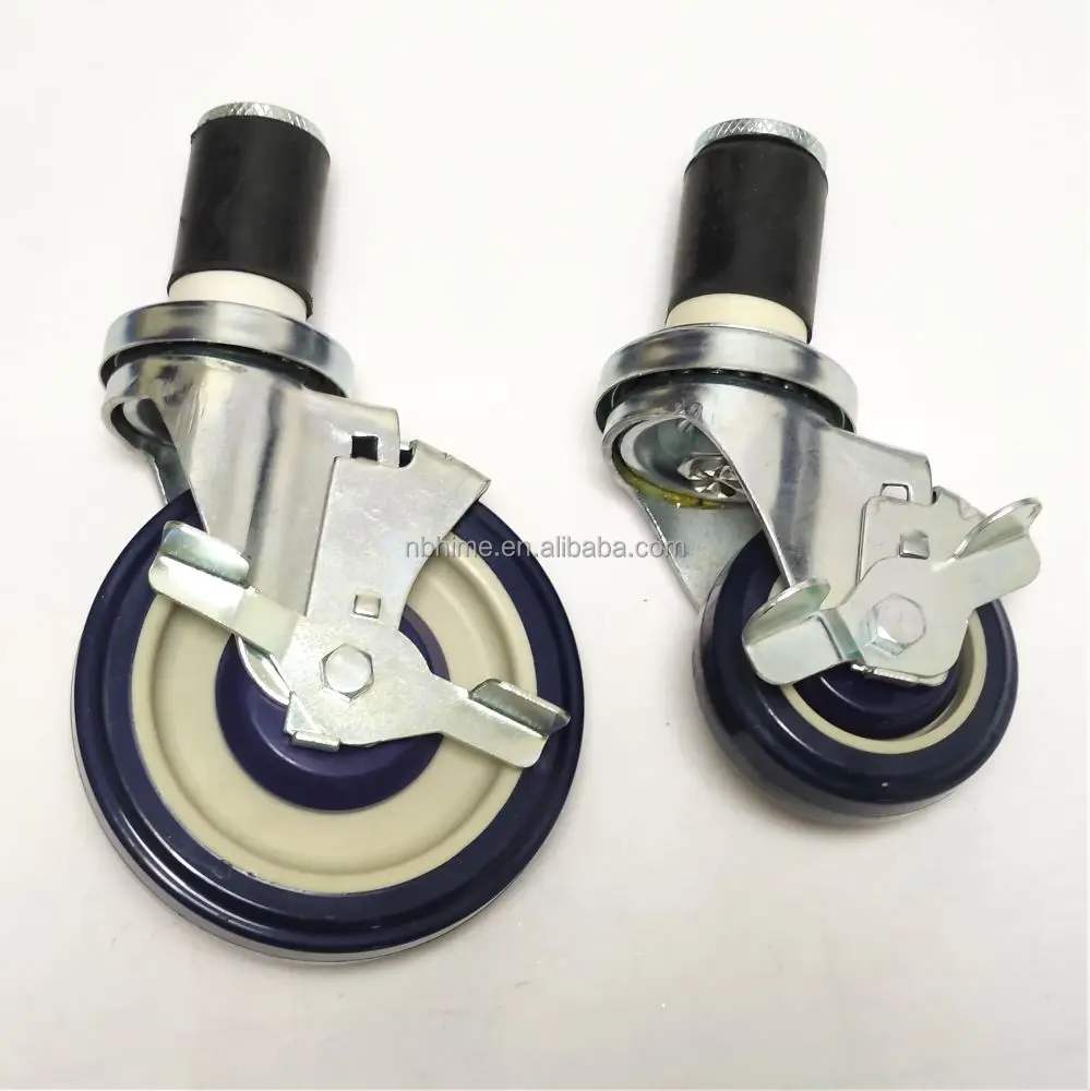 HM2207 Series 3/4/5/6 inches Swivel Locking Top Plate Wear Proof Caster Wheels for Chairs and Stool Store Trolley