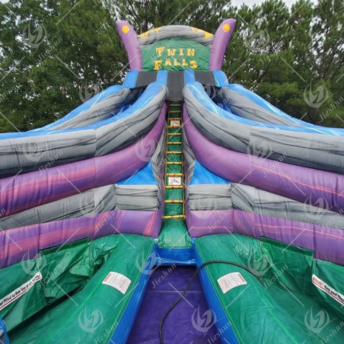 PVC Twin Falls Double lane corkscrew water slide Water Park Slides Combo Slider Bouncy Castle Inflatable Pool Slide waterslide