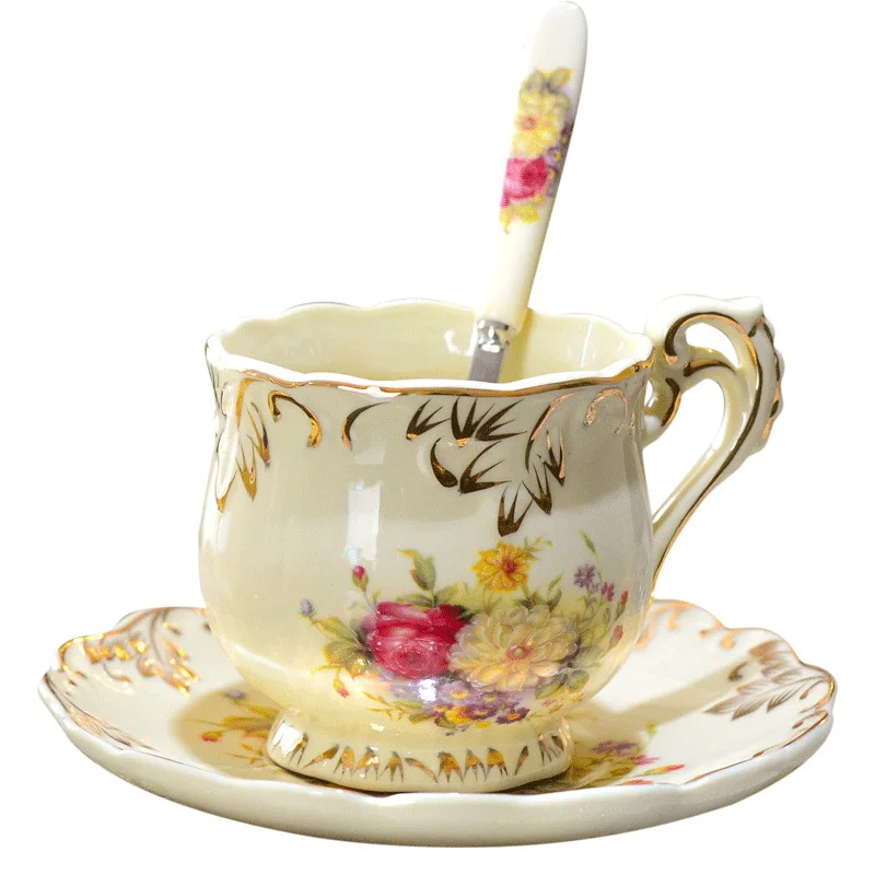 Британская королевская керамическая кофейная чашка в форме розы/пиона набор фарфоровых кофейных чашек фарфоровая чайная и блюдце