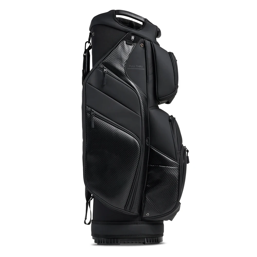 PRIMUS GOLF High Quality lightweight golf bag portable outdoor pu leather black golf cart bag with full 14 dividers