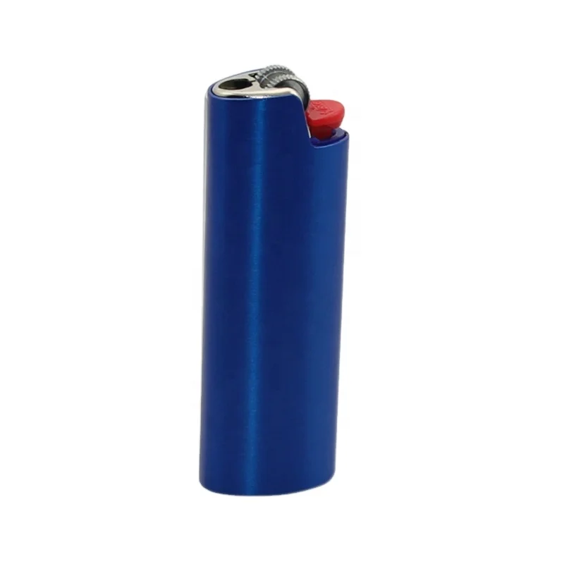 Wholesale Small MOQ Red Bronze Brush Metal Lighter Holder Lighter Sleeve custom logo metal lighter case
