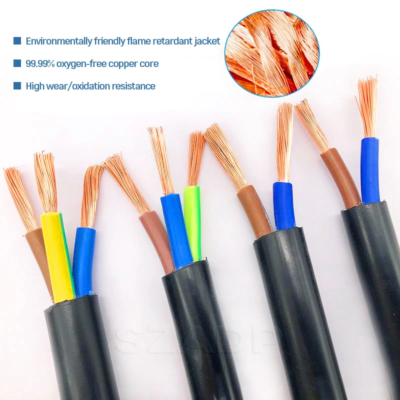 RVV Round Flexible Copper Cable 300/500V 2 core cables 1.5mm2 2.5mm2 White Electric Wire